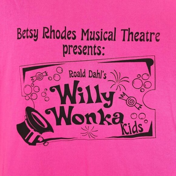 Willy Wonka T Shirt Mens Size 2XL Pink Roald Dahl Betsy Rhodes Musical Theatre - Picture 3 of 6